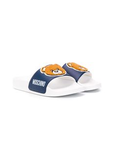 Moschino Kids шлепанцы с принтом
