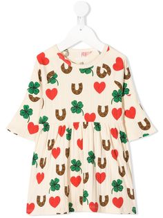 Mini Rodini платье Clover с расклешенными рукавами