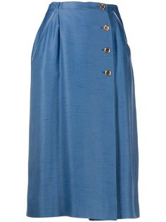 Louis Feraud Pre-Owned юбка 1970-х годов со смещенной застежкой на пуговицах