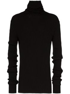 Ann Demeulemeester джемпер с высоким воротником в рубчик