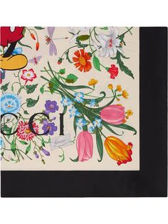 Gucci платок с цветочным принтом из коллаборации с Disney
