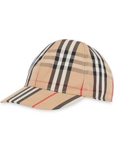 Burberry Kids бейсбольная кепка в клетку Vintage Check и полоску Icon Stripe