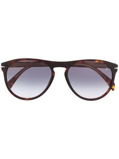 DAVID BECKHAM EYEWEAR солнцезащитные очки-авиаторы в оправе черепаховой расцветки