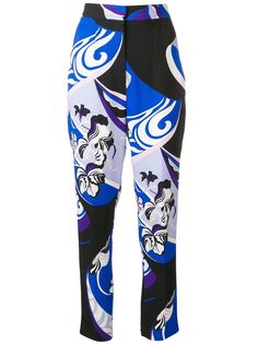 Emilio Pucci брюки прямого кроя Hanami с принтом