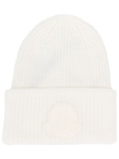 Moncler шапка бини с нашивкой-логотипом