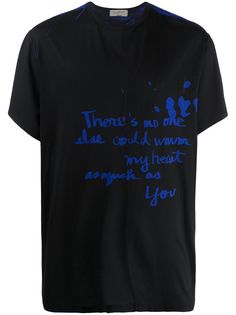 Yohji Yamamoto футболка с круглым вырезом и графичным принтом