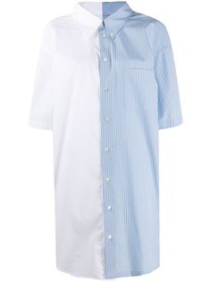 MM6 Maison Margiela рубашка в полоску со вставками