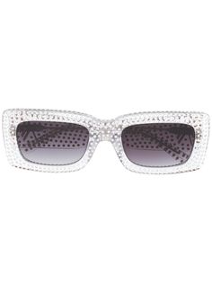 The Attico солнцезащитные очки в прямоугольной оправе с кристаллами