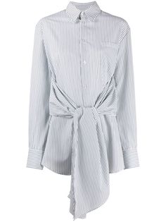 Mm6 Maison Margiela полосатая рубашка с поясом на завязке