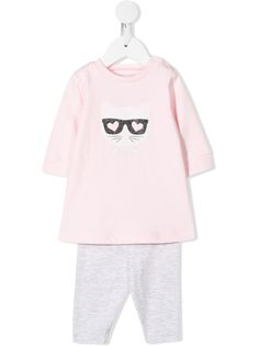 Karl Lagerfeld Kids пижамный комплект с принтом Choupette