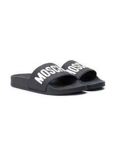 Moschino Kids шлепанцы с логотипом