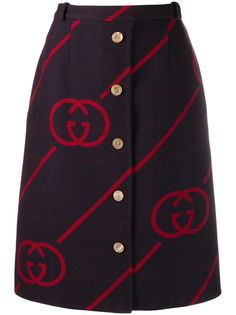 Gucci юбка с узором Interlocking G