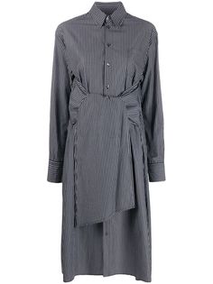 MM6 Maison Margiela полосатое платье миди с завязками на талии