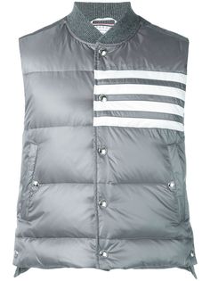 Thom Browne дутый жилет с 4 полосками