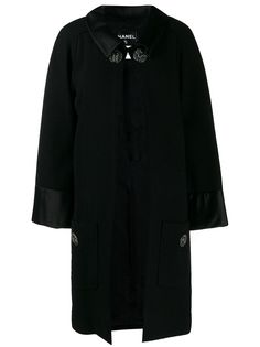 Chanel Pre-Owned пальто миди с пуговицами на воротнике