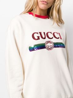 Gucci толстовка с логотипом и пайетками