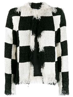 MSGM твидовый жакет с бахромой