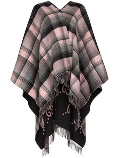 Gucci шарф в клетку с логотипом GG