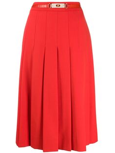 Céline Pre-Owned плиссированная юбка 1970-х годов с поясом