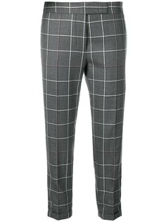 Thom Browne клетчатые брюки с заниженной посадкой