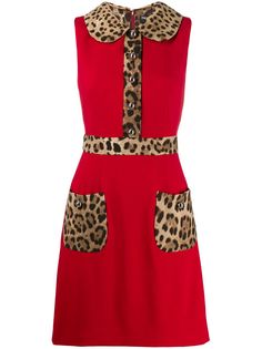 Dolce & Gabbana расклешенное платье с леопардовым принтом