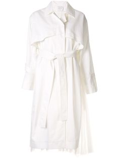 Shanshan Ruan тренч с шифоновой вставкой