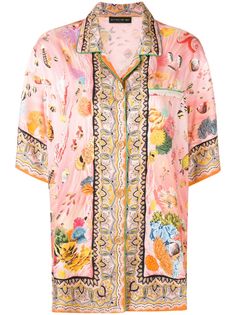 Etro рубашка свободного кроя с принтом