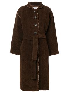 Yves Saint Laurent Pre-Owned длинное пальто с поясом