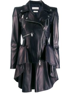 Alexander McQueen байкерская куртка с баской