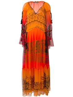 Alberta Ferretti длинное платье с кисточками