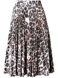 Calvin Klein плиссированная юбка с леопардовым принтом