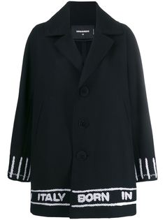 Dsquared2 однобортное пальто с логотипом