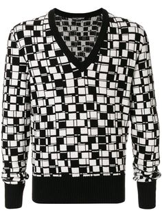 Dolce & Gabbana кашемировый пуловер с геометричным принтом