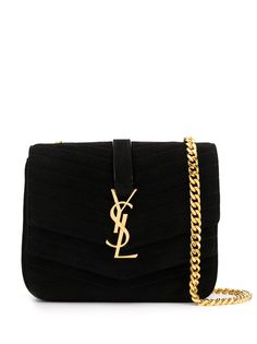 Saint Laurent стеганая сумка на плечо с декором Monogram