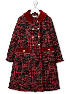 Dolce & Gabbana Kids двубортное твидовое пальто