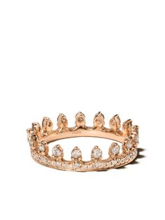 Annoushka кольцо Crown из розового золота с бриллиантом