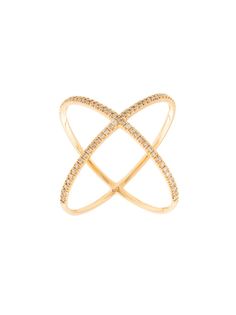 Eva Fehren 18kt rose gold X diamond ring