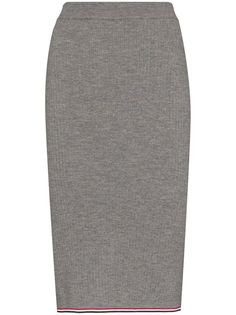 Thom Browne юбка-карандаш в рубчик с полоской RWB
