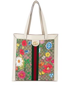 Gucci сумка-тоут Ophidia с логотипом GG и узором Flora