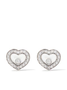 Chopard серьги-гвоздики Happy Diamonds Icons из белого золота