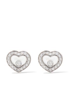 Chopard серьги-гвоздики Happy Diamonds Icons из белого золота