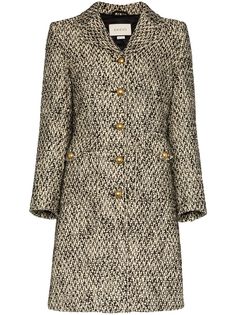 Gucci твидовое однобортное пальто