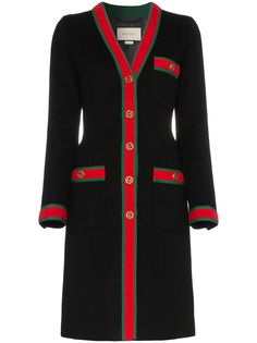 Gucci пальто с отделкой Web