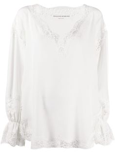 Ermanno Scervino блузка с кружевными фестонами
