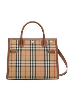 Burberry сумка-тоут Title в клетку Vintage Check