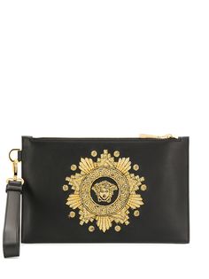 Versace клатч с вышивкой Medusa Head