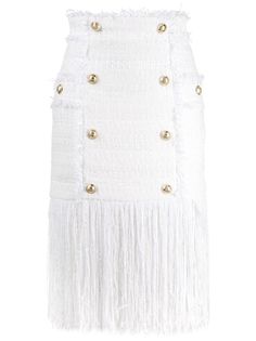Balmain юбка с бахромой