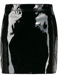 Saint Laurent лакированная мини-юбка