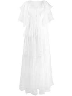 Alberta Ferretti платье макси с английской вышивкой