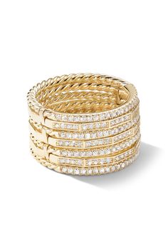 David Yurman золотое кольцо с бриллиантами